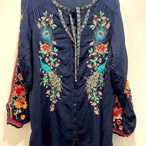 Johnny Was embroidered blouse